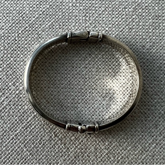 Sterling Silver Sculpted Cable Rope Bangle Bracelet - Picture 4 of 8